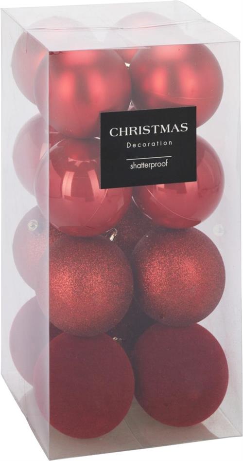 PALLINE DI NATALE ROSSE 16 PZ 8 CM