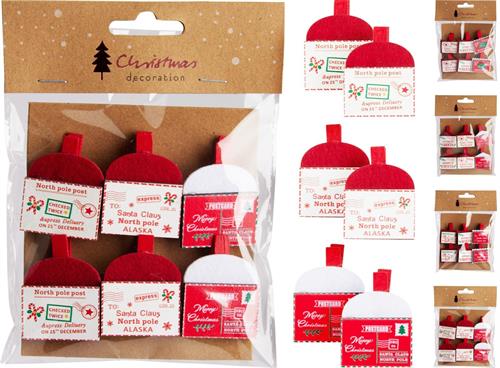 SET CLIP NATALIZI BUSTINA LETTERA 6PZ ASSORTITI