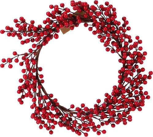 CORONA 50CM BACCHE ROSSE