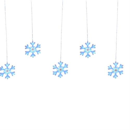 LUCI DI NATALE A TENDA 420LED +14 FIOCCHI DI NEVE BIANCO FREDDO