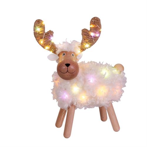 DECORAZIONE NATALIZIA PECORENNA 50LED BIANCO CALDO+MULTI  H.31X2