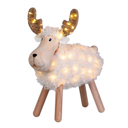 DECORAZIONE NATALIZIA PECORENNA 80LED BIANCO CALDO+MULTI  H.45X3