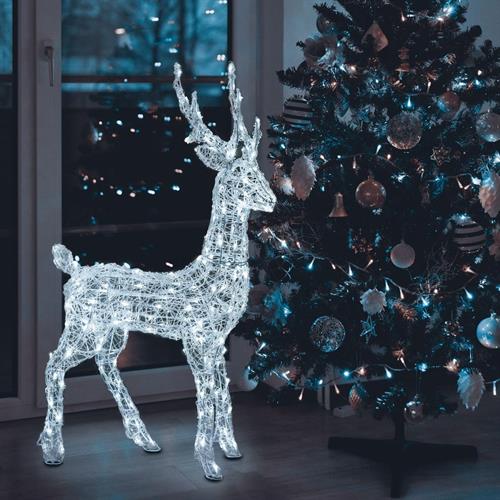 RENNA LUMINOSA 3D IN ACRILICO 180 DUAL LED BIANCO FREDDO+CALDO H
