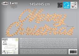 SCRITTA MERRY CHRISTMAS 3D LUMINOSA 320 MINILED EXTRACALDO 145XH