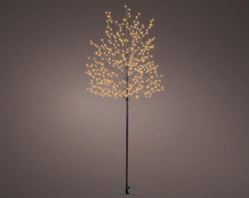ALBERO NERO LUMINOSO IN PVC 480 MICROLED BIANCO CALDO H.150CM