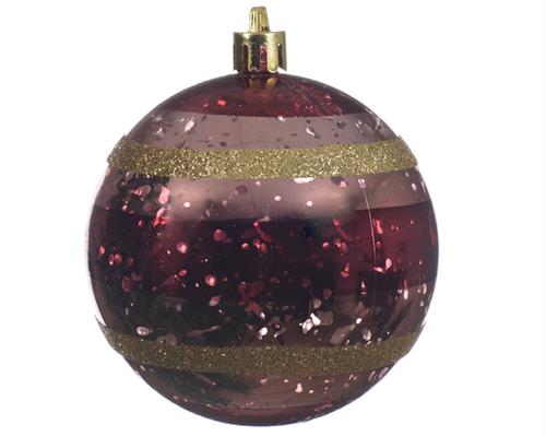 PALLINA DI NATALE BORDEAUX DECORATA 8 CM