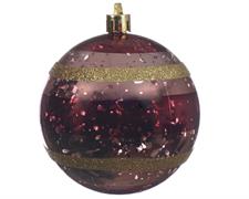 PALLINA DI NATALE BORDEAUX DECORATA 8 CM