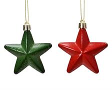 PENDENTE PER ALBERO DI NATALE STELLA VERDE/ROSSA 7,5 CM 1 PZ