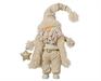 BABBO NATALE IN PLASTICA E POLIESTERE CON VESTITI BEIGE E ORO H.