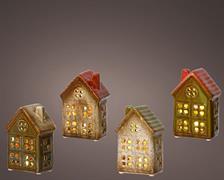 CASETTA LUMINOSA IN TERRACOTTA CON LED BIANCO CALDO H.11,5X4,5X7