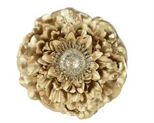 FIORE DI ZINNIA ORO GLITTER 10X3 CM