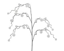 RAMO CON PALLINE DI COTONE BIANCHE H.113 CM