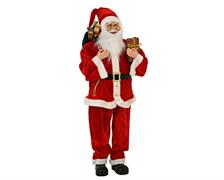 BABBO NATALE CON REGALO VESTITO ROSSO CLASSICO H.110X42X28 CM