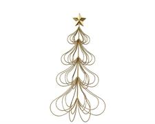 ALBERO D NATALE IN FILO DI FERRO ORO CON STELLA H.58X27,5X32CM