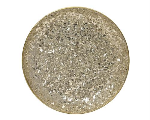 PIATTO DECORATIVO ORO E ARGENTO 29XH.3 CM