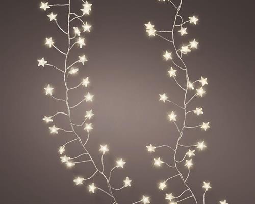 LUCI DI NATALE COMPACT 100 STELLINE BIANCO CALDO CAVO ARGENTO 12