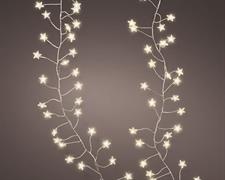 LUCI DI NATALE COMPACT 100 STELLINE BIANCO CALDO CAVO ARGENTO 12