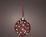 PALLINA DI NATALE LUMINOSA IN VETRO BORDEAUX 40 LED BIANCO CALDO