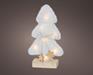 ALBERO BIANCO SU BASE IN LEGNO CON LUCI LED BIANCO CALDO H.24,5X