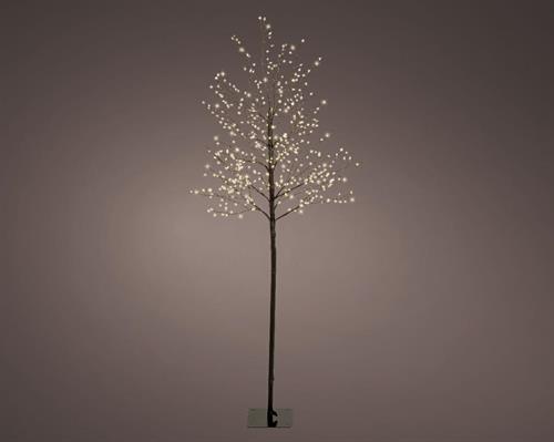 ALBERO NERO LUMINOSO IN PVC 480 MICROLED BIANCO CALDO H. 150 CM
