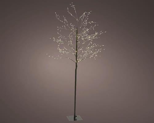 ALBERO NERO LUMINOSO IN PVC 720 MICROLED BIANCO CALDO H. 180 CM