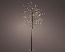 ALBERO NERO LUMINOSO IN PVC 720 MICROLED BIANCO CALDO H. 180 CM