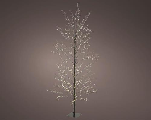 ALBERO NERO LUMINOSO IN PVC  1350 MICROLED BIANCO CALDO H.150 CM