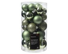 PALLINE DI NATALE VERDE ROSMARINO  MISURE ASSORTITE 30 PZ