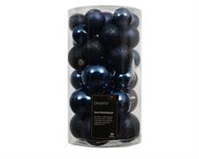 PALLINE DI NATALE BLU NOTTE  MISURE ASSORTITE 30 PZ