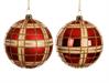 PALLINA DI NATALE ROSSA LUCIDA OPACA GLITTER ORO 8 CM 1 PZ ASS.
