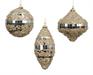 PALLINA DI NATALE CON PERLINE ARGENTO PERLA 8 CM 1 PZ ASSORTITO