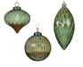 PALLINA VERDE PINO TRASPARENTE DECO GLITTER ORO 8 CM 1 PZ ASS.