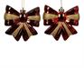 PENDENTE NATALIZIO FIOCCO ROSSO ORO GLITTER INFRANGIBILE 12 CM A