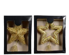 PUNTALE IN POLISTIROLO ORO GLITTER H.26X22X4,7 CM ASSORTITO