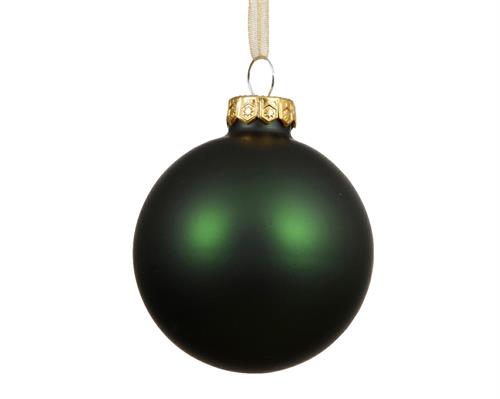PALLINA DI NATALE IN VETRO OPACO VERDE PINO 10 CM