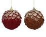 PENDENTE PIGNA IN SCHIUMA BORDEAUX/MARRONE CON GLITTER 8CM 1PZ