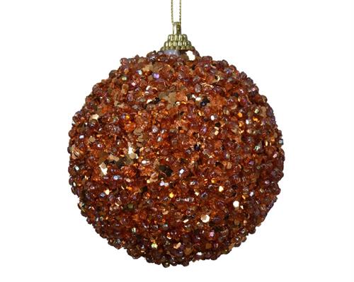 PALLINA DI NATALE CON PAILLETTES MARRONE 10 CM