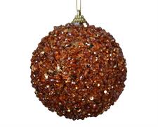 PALLINA DI NATALE CON PAILLETTES MARRONE 10 CM