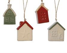 PENDENTE CASETTA NATALIZIA IN CERAMICA H.7,2X5,7X3CM ASSORTITA