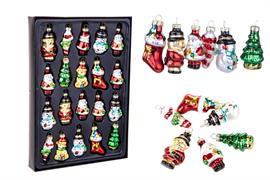 PENDENTI NATALIZI SOGGETTI ASSORTITI H.7 CM BOX 20 PZ