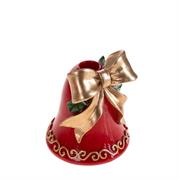 PORTACANDELA NATALIZIO CAMPANA ROSSA D.10XH.12,5 CM CA