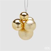 PALLINE DI NATALE GRAPPOLO ORO 5PZ