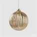 PALLINA DI NATALE IN VETRO A RIGHE ORO ANTICO 10 CM