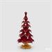 ALBERO IN POLIRESINA ROSSO GLITTER ORO CON PERLINE H.36 D.19 CM
