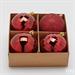 PALLINE DI NATALE BORDEAUX GLITTER / OPACHE 4 PZ 10 CM