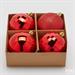 PALLINE DI NATALE ROSSO GLITTER / OPACHE 4 PZ 10 CM