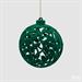 PALLINA DI NATALE IN VELLUTO VERDE DECORATA 10 CM