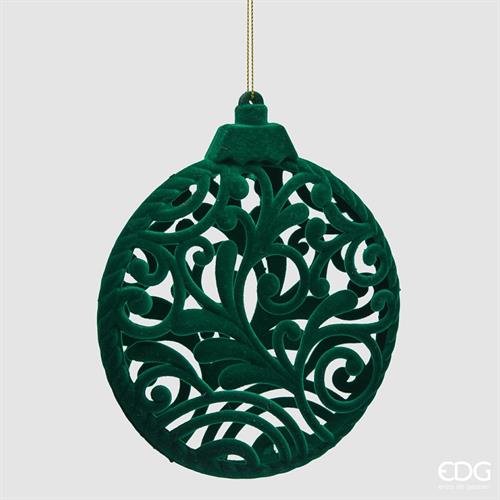 PENDENTE NATALIZIO MEDAGLIONE VERDE IN VELLUTO 15 CM