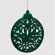 PENDENTE NATALIZIO MEDAGLIONE VERDE IN VELLUTO 15 CM