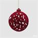 PALLINA DI NATALE IN VELLUTO ROSSO SCURO 10 CM